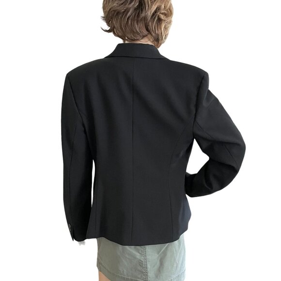 Y2K Esprit Black Blazer Womens Size 8 One Button Closure Jacket - Picture 11 of 13